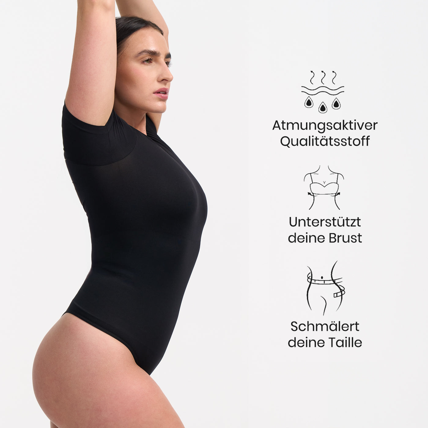 T-Shirt Bodysuit Sculpting Shapewear mit String