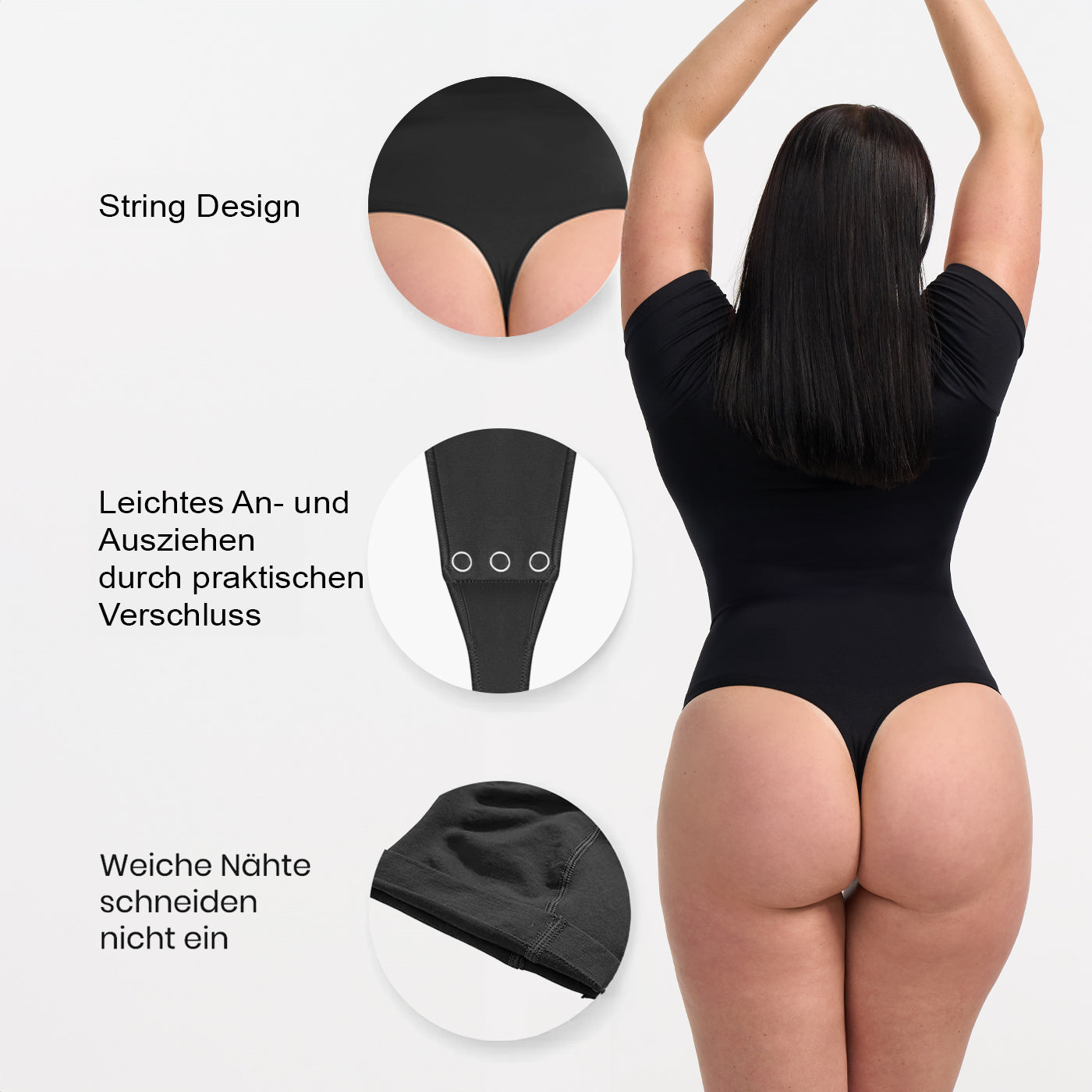 T-Shirt Bodysuit Sculpting Shapewear mit String