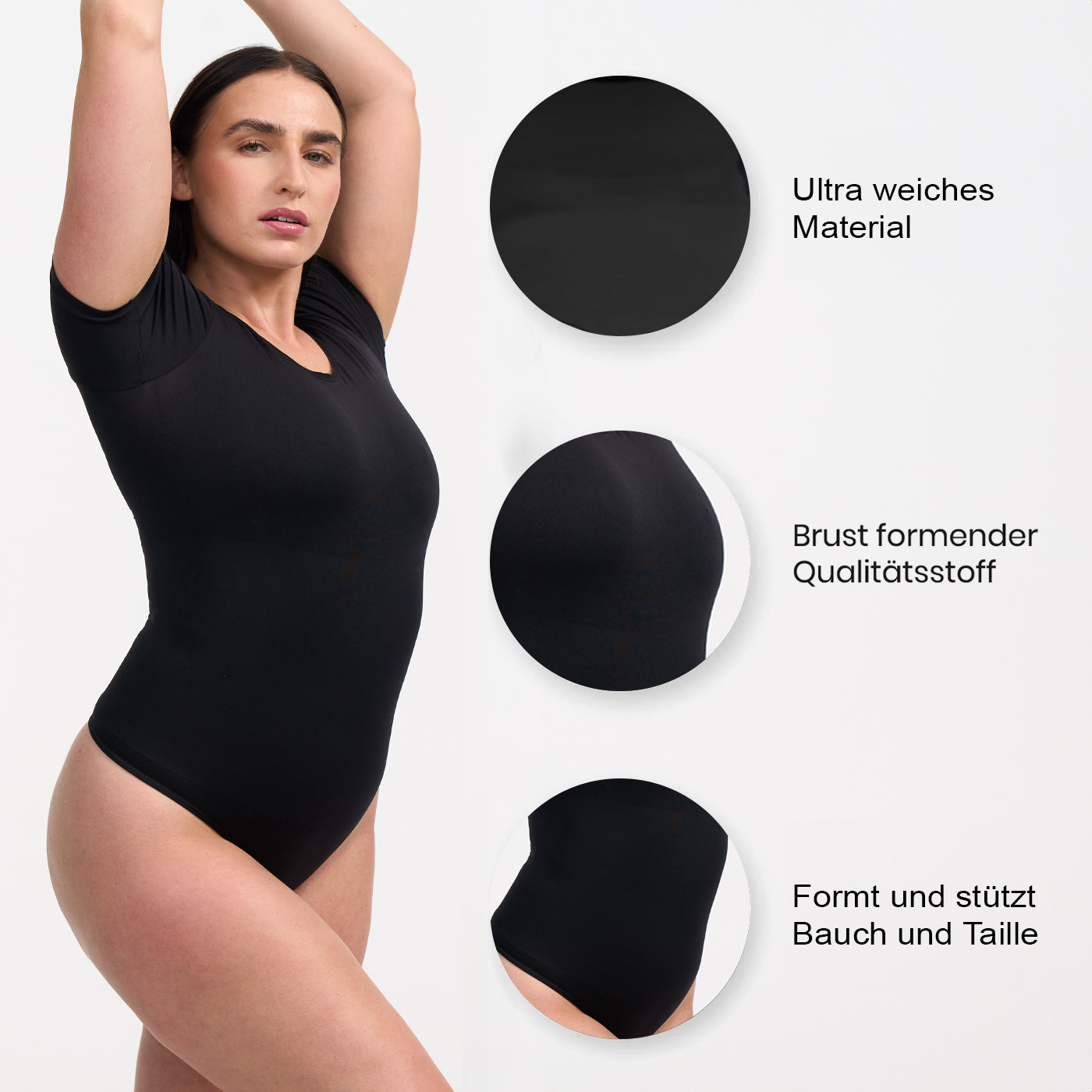 T-Shirt Bodysuit Sculpting Shapewear mit String
