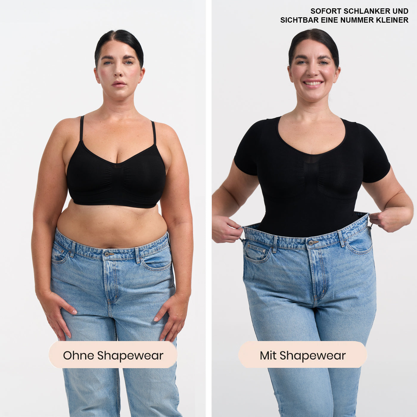 T-Shirt Bodysuit Sculpting Shapewear mit Slip