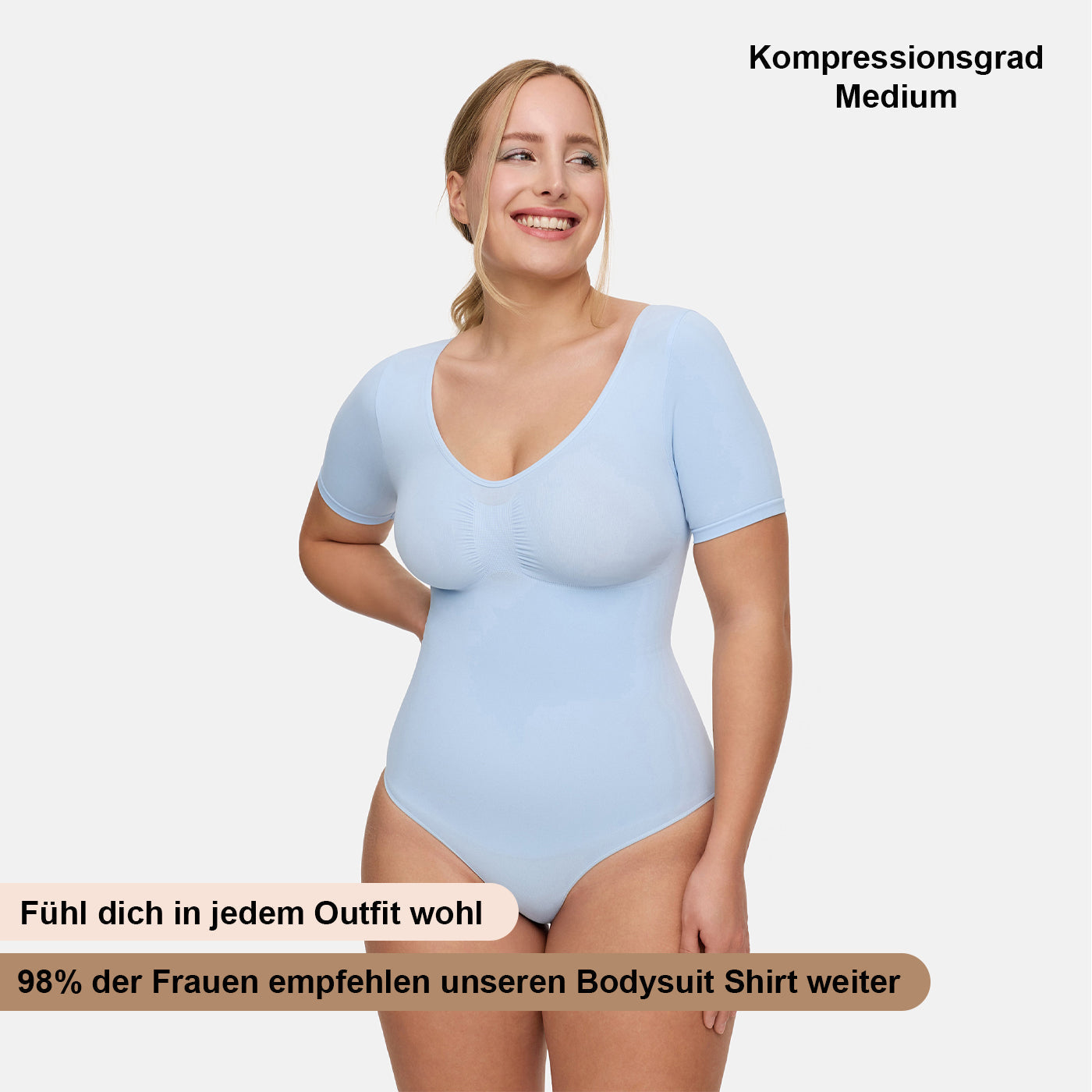 T-Shirt Bodysuit Sculpting Shapewear mit Slip