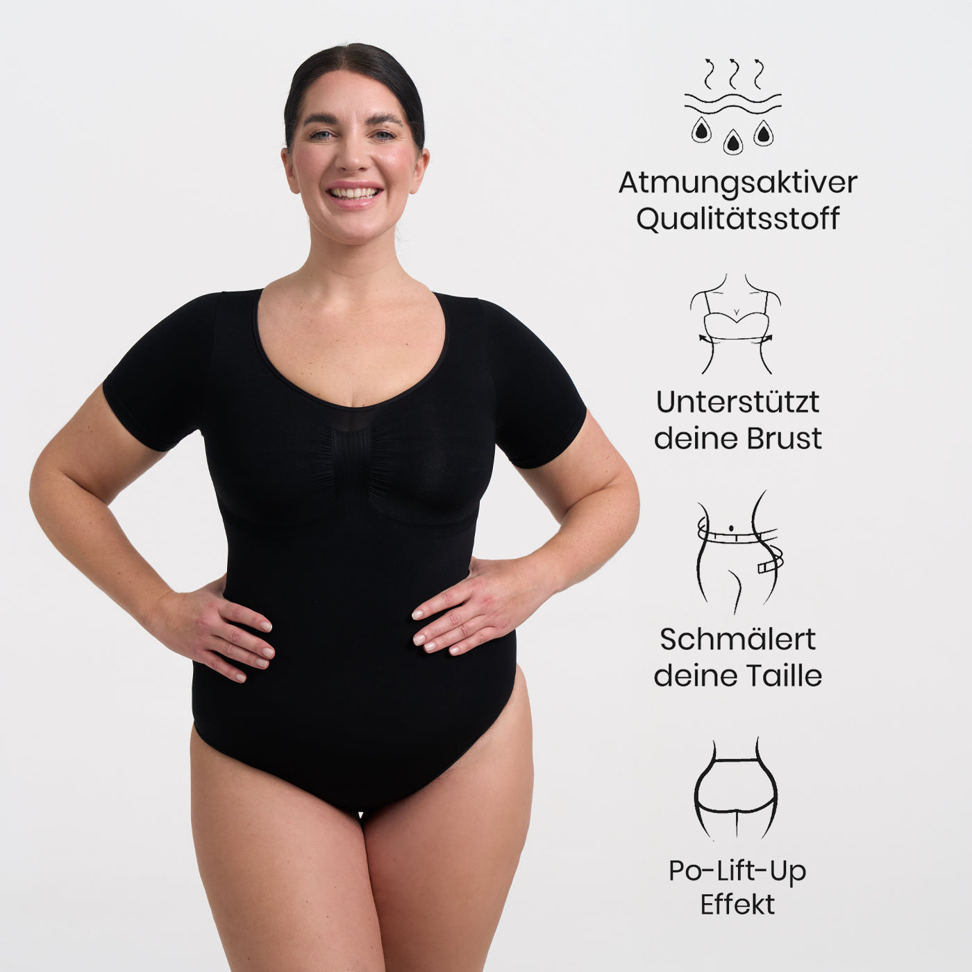 T-Shirt Bodysuit Sculpting Shapewear mit Slip