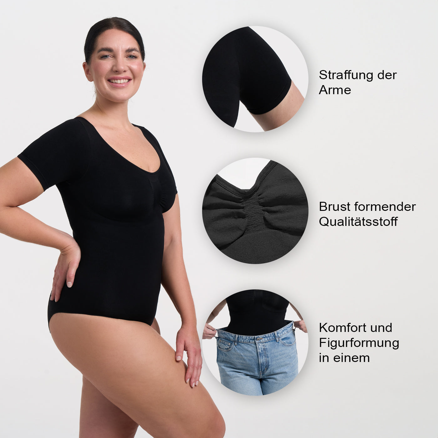 T-Shirt Bodysuit Sculpting Shapewear mit Slip